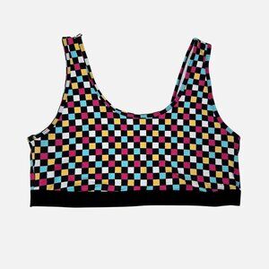 Torrid Curve Womens 2 18/20 Neon Checkered Print Bralette. 2453